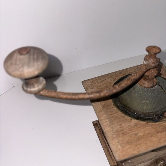 Vintage French Peugeot Freres Coffee Grinder Burr Mill Wooden French Country - Picture 6 of 16